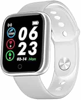 m-fit D-20 Plus New Version Bluetooth Smart Fitness Band Watch with Heart Rate Activity Tracker Waterproof Body, Calorie Counter, Blood Pressure Touchscreen for Men/Women - White