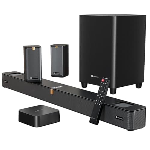 Portronics 600W Sound Slick X1 5.1.2 CH Dolby Atmos Soundbar Home Theatre with Wireless Satellite Speaker, Wired Subwoofer, Wide Comptability, HDMI AR...