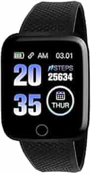 M1 Smart Watch ID116 Plus Touchscreen Smart Watch Bluetooth 1.44 HD Screen Smart Watch with Daily Activity Tracker, Heart Rate Sensor, Sleep Monitor for All Boys & Girls - Black