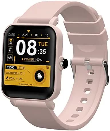 Maxima Max Pro X1 Smartwatch - Premium 1.4” HD Display of 500 Nits with 10 Days Battery Life, 100+ Watch Faces, Sleep & SpO2 Monitoring, Social Media alerts, Multiple Exercise Modes (Peachy Pink)