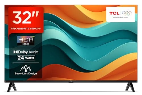 TCL 80.04 cm (32 inches) Metallic Bezel-Less S Series FHD Smart Android LED TV 32S5500AF (Black)