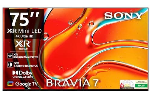 Sony 189 cm (75 inches) BRAVIA 7 4K Ultra HD AI Smart Mini LED Google TV K-75XR70 (Black)