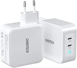 INICIO 100W GaN Dual USB-C Charger 2 x Type C Port PD3.0 Compatible with 96W 60W 45W 30W MacBook Pro 16 15 14 13 Air M1 iPad XPS Spectre Envy iPhone 1