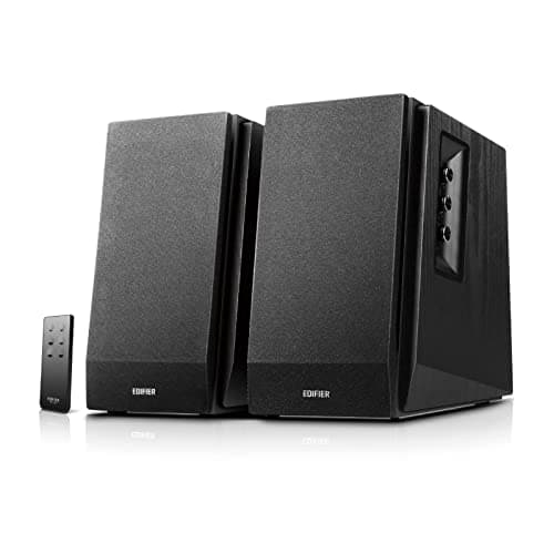 Edifier R1700BT Bluetooth Bookshelf Speakers (Black) - Active Near-Field Studio Monitors - Powered Speakers 2.0 Setup Wooden Enclosure - 66w RMS