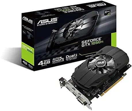Asus GeForce GTX 1050 Ti 4GB Phoenix Fan Edition DVI-D HDMI DP 1.4 Gaming Graphics Card (PH-GTX1050TI-4G) Graphic Cards