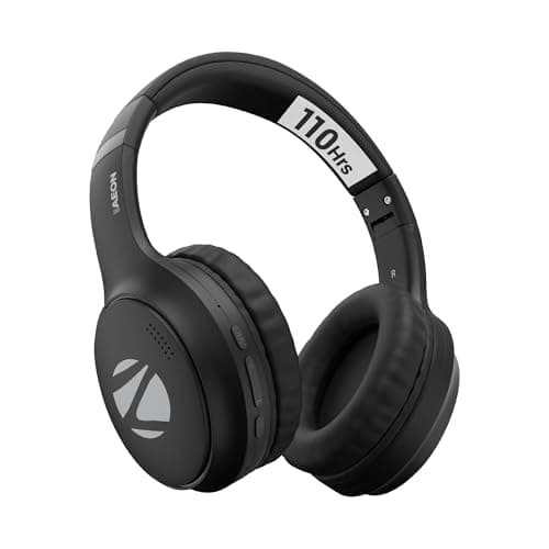 ZEBRONICS New Launch AEON Wireless Headphone with Active Noise Cancellation, 110h Battery Backup, Supports Bluetooth & AUX, Gaming Mode, ENC, Dual Pai...