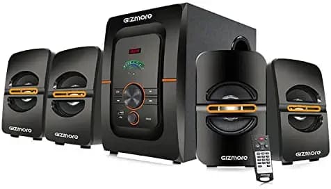 (Renewed) GIZMORE GIZ Squad Pro 4110 50W Bluetooth, AUX, USB, FM Radio & Micro SD Card 4.1 Channel Home Theatre (Black)