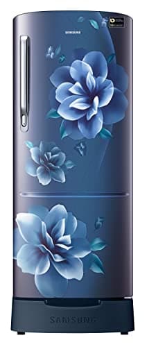Samsung 183L 3 Star Inverter Direct-Cool Single Door Refrigerator (RR20C1823CU/HL,Camellia Blue) Base Stand Drawer 2023 Model