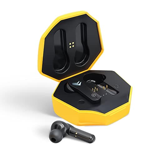 AMS Iron Man Series X-13 Bluetooth Earbuds Wireless Earbuds with 50ms Ultra-Low Latency, Gaming Earbuds with ENC 4-Mic Stereo Call, Dual Modes, 10mm Driver, 38H Play Time, IPX5 Water Resistant, Yellow