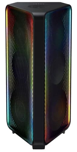 Samsung High Power 1700 W Sound Tower (MX-ST90B/XL), Bi-directional Sound, Karaoke Mode, Party Lights, Water-resistant (IPX5), Built-in Wheels (Black)