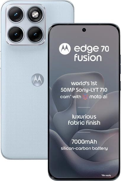 Motorola Edge 70 Fusion (Pantone Country Air, 8GB RAM, 128GB Storage) | 6.78" 1.5K 144Hz AMOLED Display | Snapdragon 7s Gen 4 | 50MP Sony LYTIA 710 OI...