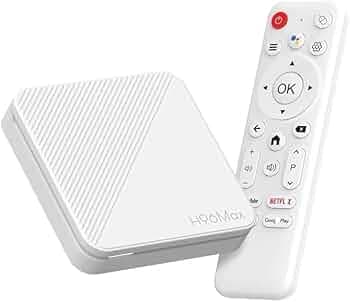 4K TV Box, H96 MAX Mini PC, 4GB RAM 32GB ROM, Dual Wi-Fi 2.4G/5.0G, Smart TV Box with Remote - White, Latest 14.1 Version