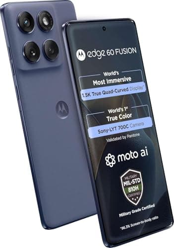 Motorola Edge 60 Fusion 5G (Pantone Slipstream, 8GB RAM, 128GB Storage) | 6.67" Curved 1.5K pOLED Display | 50MP+13MP Rear | 32MP Front | Dimensity Me...