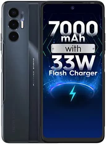 Tecno POVA 3 (Eco Black, 4GB RAM, 64GB Storage)| 7000mAh Battery |33W Fast Charger | 6.9" FHD+ Display | 90 Hz Refresh Rate | 50MP Triple Camera | Helio G88 Gaming Processor