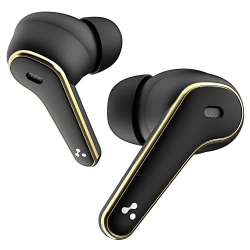 Ambrane Dots Dew True Wireless Earbuds with Up to 30 Hrs Playtime, Environmental Noise Cancellation, Latest Bluetooth V5.2, 10mm Drivers with BoostedBass™, Lightweight, IPX4 Splash Proof (Black)