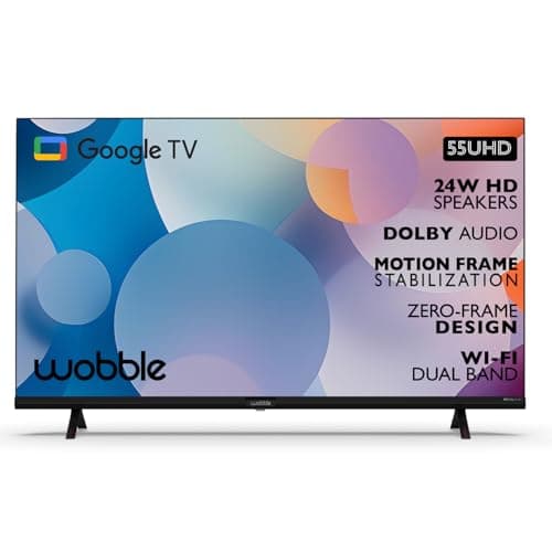 Wobble 139.7 cm (55 inches) UD Series 4K Ultra HD Smart LED Google TV WB55GTAW9602UDFL (Black)