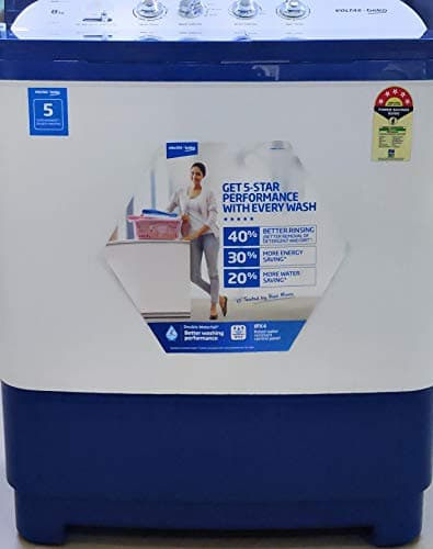 Voltas Beko 8 kg 5 Star Semi Automatic Washing Machine (WTT80DBLG, Sky Blue)