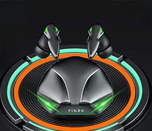 fiado Pro 9s TWS Gaming Earbuds Dual Mode Wireless Bluetooth Earphone headpone (Yellow, True Wireless)