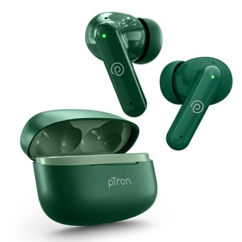 pTron Zenbuds X1 4 HD Mic TWS Earbuds w/AI-ENC Clear Calls, 40hrs Playtime, Pristine Sound, in-Ear Sensor, 40ms Movie/Music Modes, Bluetooth 5.3 Headp...