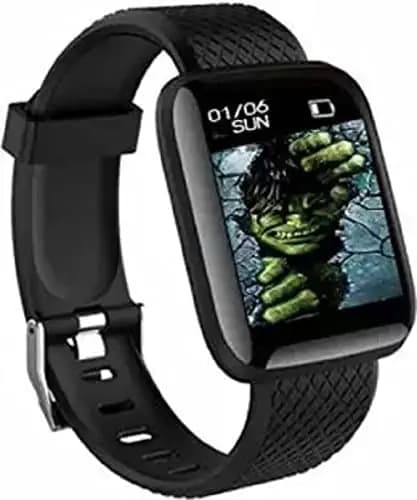M1 | Smart Watch for Men - ID116 Bluetooth Smart Watch with Heart Rate Activity Tracker Waterproof Body, Step and Calorie Counter, Blood Pressure, OLED Touchscreen Watch for Men & Women - Black