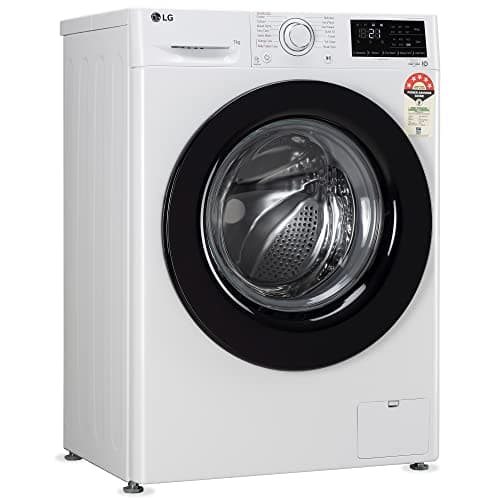LG 7 Kg 5 Star Inverter Fully-Automatic Front Loading Washing Machine with Inbuilt heater (FHV1207Z2W, Blue White, AI DD Technology & Steam for Hygiene)