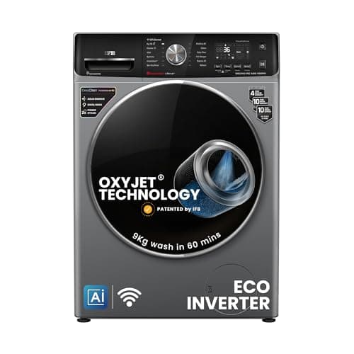 IFB 9Kg 5 Star with Deep Clean Oxyjet Technology, AI Powered, Wi-Fi, Fully Automatic Front Load Washing Machine (EXECUTIVE MSC 9014 SSL, Steam Refresh...