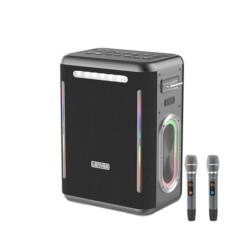 Lenyes S837 300W Portable Karaoke Party Speaker with Dual Wireless UHF Mics, 30000mAh Battery, 65W Type-C Fast Charging, TWS Pairing, 15H Playtime, Gu...