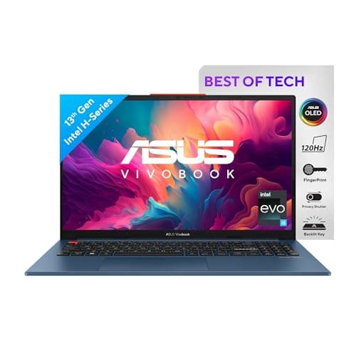 ASUS Vivobook S 15 OLED (2023), Intel Core i5-13500H 13th Gen, 15.6" (39.62 cm) 2.8K 120Hz OLED, Thin & Light Laptop (16GB/512GB SSD/Iris Xe/Win 11/Office 2021/75W Battery/Blue/1.7 kg) S5504VA-MA541WS