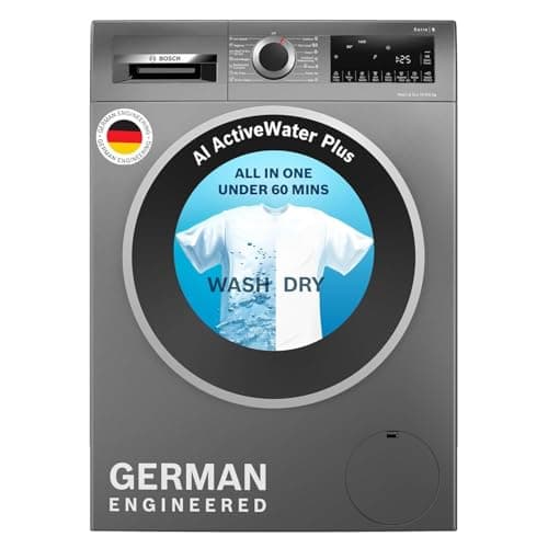Bosch 10.5/6 KG Inverter Fully Automatic Front Load Washer Dryer with LED TOUCH DISPLAY (WNA2E4UCIN,Cast Iron Grey)
