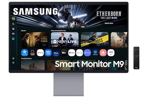 Samsung M9 Series 32 Inch (80 cm) Vision AI Smart Monitor, 4K QD-OLED (3840 x 2160), in-Built Speaker, Camera 12MP, 165Hz, 0.03ms, Wi-Fi, Bluetooth, USB-C, DP, USB (LS32FM900SWXXL, Carbon Silver)