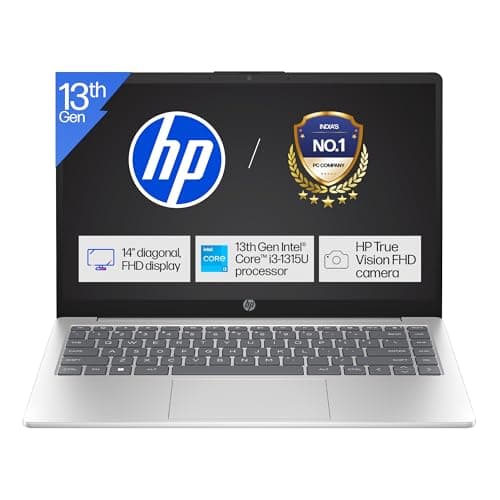 HP 14, 13th Gen Intel Core i3-1315U Laptop (8GB DDR4,512GB SSD) Anti-Glare, Micro-Edge, 14/35.6cm, FHD, Win11, M365 Basic(1yr),Office Home24, Silver,1...