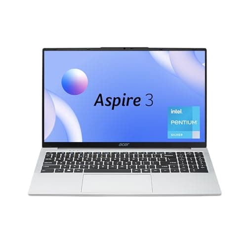 acer Aspire 3, Intel Pentium N6000, 12GB LPDDR4X RAM, 512GB SSD, HD, 15.6"/39.62cm, Windows 11 Home, Pure Silver, 1.5KG, A325-45, Thin and Light Lapto...