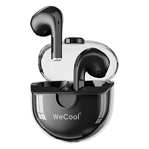 Wecool Moonwalk M3 Earbuds with Clear Audio Quality, Stylish Transparent Design, AI Enhanced ENC, 30 Hours Play Time, BT 5.3, IPX 5, Type C Charging Bluetooth Earphones, Secure and Comfortable Fit