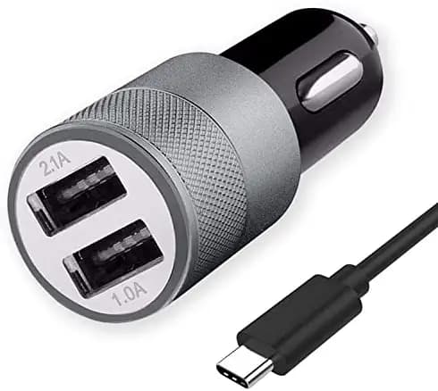 Ultra Fast Dualport Car Charger for Xiaomi Mi 8 Car Charger | High Speed Rapid Fast Turbo Metal Android & Tablets Car Mobile Charger with Type-C USB Charging Cable L H1 : (3.1A,ZA1, Multi)
