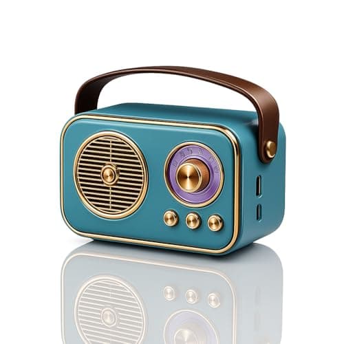 Fire turtle Vintage Bluetooth Wireless Speaker | 10W RMS Loud Sound | Retro Design with Type-C Charging, 8H Battery Backup, USB & AUX Input, Portable ...