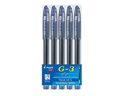 Pilot G3 Roller Ink Gel Pen Pack of 5 (Blue)