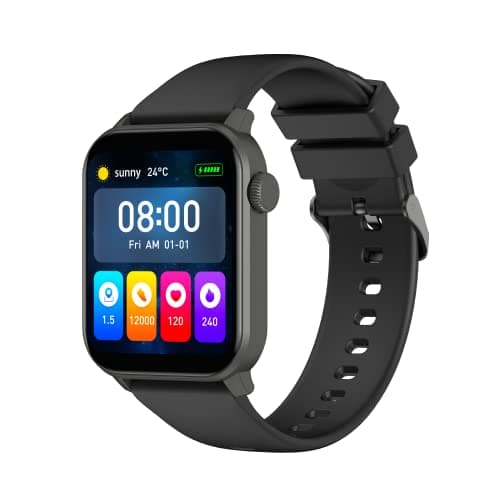 Newly launched Minix Spark Bluetooth Calling smartwatch with 1.69 inch HD Display I Metal Body I Crown Encoder I 330 mAh Battery I 3 Mini Games I Voice Assistance I with Extra Metal Strap (Black)