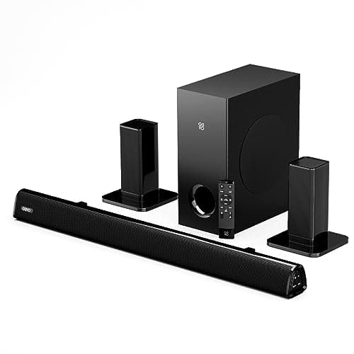 GOVO GOSURROUND 945 | 120W Soundbar, 5.1 Channel Home Theatre with 5.25" subwoofer, Dual Rear Satellites, AUX, USB & Bluetooth, 3 Equalizer Modes, Sty...