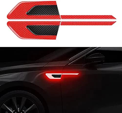 Allure Auto® Car Side High Intensity Reflective Bumper Fender Safety Warning Sticker Night Visibility(Red) for Hyundai Venue