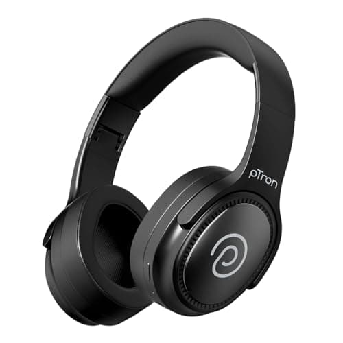 pTron Studio Pro w/ 65Hrs Playtime, Wireless Over Ear Headphones w/HD Mic & AI-ENC, Low-Latency Game & Music, 40mm Drivers, BT5.4, Dual Device Pairing...