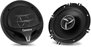 Concave CV-600 High Performance 3 Way 6 Inch Coaxial Car Speaker with Inbuilt PEI Car Tweeter and HOP Woofer 600W MAX Pair (Black)