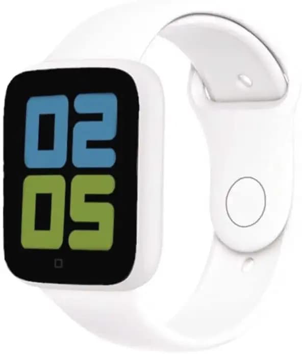 Exxelo (Today Deal Only) Waterproof 12 Year Warranty D20 Smartwatch with Activity Tracker Like Daily Activity, Heart Rate Sensor, Sleep Monitor and Basic Functionality for All Mens/Womens/Kids-White