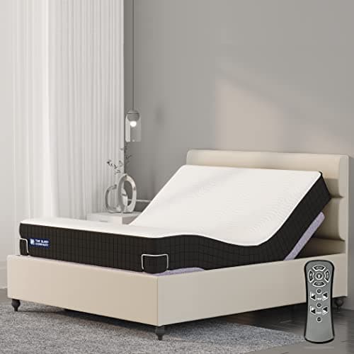 The Sleep Company Elev8 Smart Adjustable Bed | Bed Base with Beige Frame |Premium Smart Recliner Bed to Sleep, Sit, Work & Relax | in-Built Massage Mode & Zero Gravity Sleep Mode | Queen Size Bed