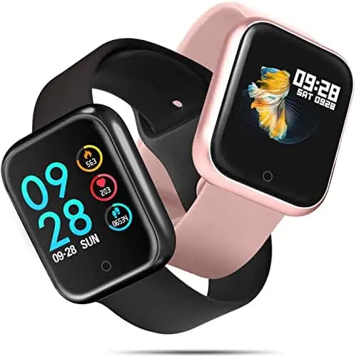 clocksy A1 Waterproof Smart Watch Y68 Touchscreen Smart Watch Bluetooth Smartwatch with Heart Rate Sensor and Basic Functionality for All Women,Men, Boys & Girls-Black D20