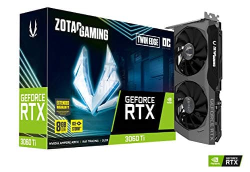 ZOTAC Gaming GeForce RTX™ 3060 Ti Twin Edge OC LHR 8GB GDDR6 256-bit 14 Gbps PCIE 4.0 Gaming Graphics Card, IceStorm 2.0 Advanced Cooling, Active Fan 