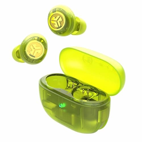 JLab Go Pop ANC Active Noise Cancelling Earbuds, Bluetooth Earphones, 24+ Hr Playtime Wireless Headphones, IP55 Sweat-Resistant in Ear Buds with Micro...
