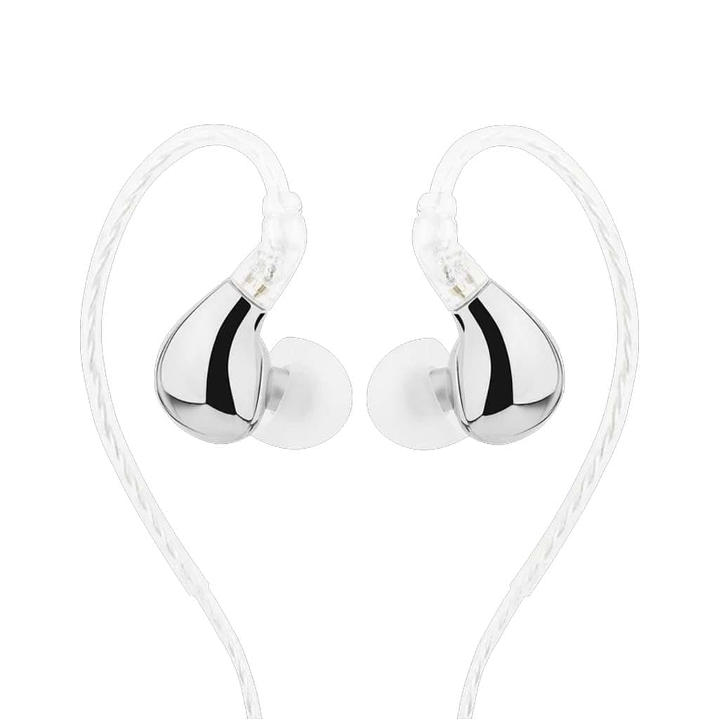 BLON BL03 II IEM with Mic, 10mm Carbon Diaphragm Dynamic Driver for Hi-Res Audio, Silver Plated Oxygen-Free Copper Cable, Wired HiFi IEM with 2pins De...