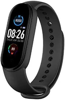 WellTech Touchscreen Smart Band Fitness Watch M5 with Oximeter inbuilt, Heart Rate with Activity Tracker Body Functions Like Steps Counter, Calorie Counter, Blood Pressure (Black)