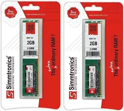 Simmtronics 2GB DDR2 Ram for Desktop 800 Mhz (Pack of 2)