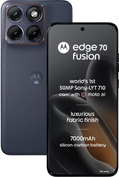 Motorola Edge 70 Fusion (Pantone Silhouette, 8GB RAM, 128GB Storage) | 6.78" 1.5K 144Hz AMOLED Display | Snapdragon 7s Gen 4 | 50MP Sony LYTIA 710 OIS...